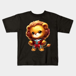 Superhero lion cat Kids T-Shirt